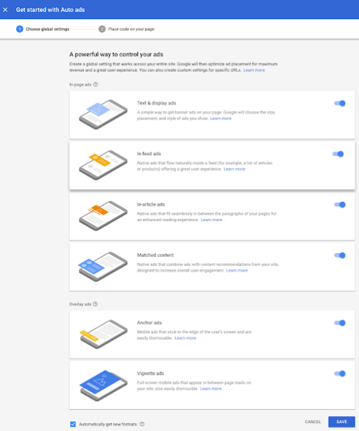 AdSense auto ads