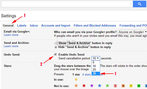Mengaktifkan tombol Undo di Gmail untuk menunda kirim email