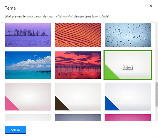 Mengubah mengganti tema latar background theme Yahoo! Mail