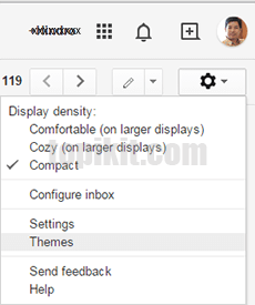 Mengubah tampilan tema latar theme background GMail