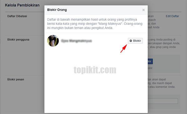 Memblokir (block) seseorang di Facebook