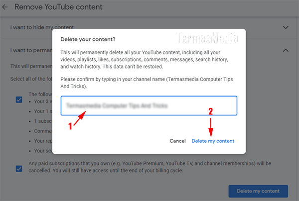 Menghapus komentar YouTube