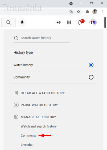 Menghapus komentar YouTube