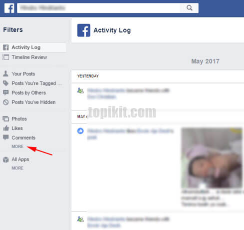 Menghapus riwayat penelusuran pencarian Facebook