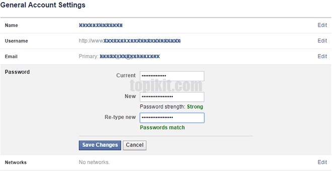 Mengubah mengganti password Facebook