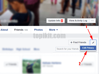 Menyembunyikan daftar teman Facebook dari orang lain